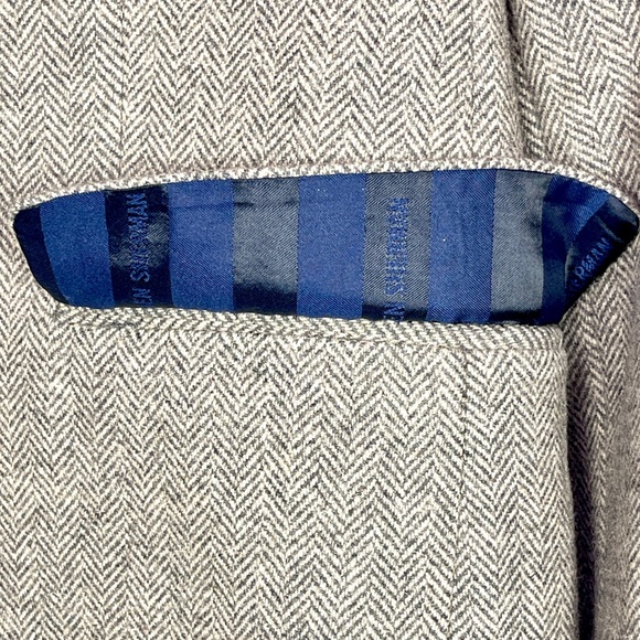 Ben Sherman Brown Herringbone Wool Blend Blazer Suit Jacket Sport Coat Mens XL - Picture 5 of 16